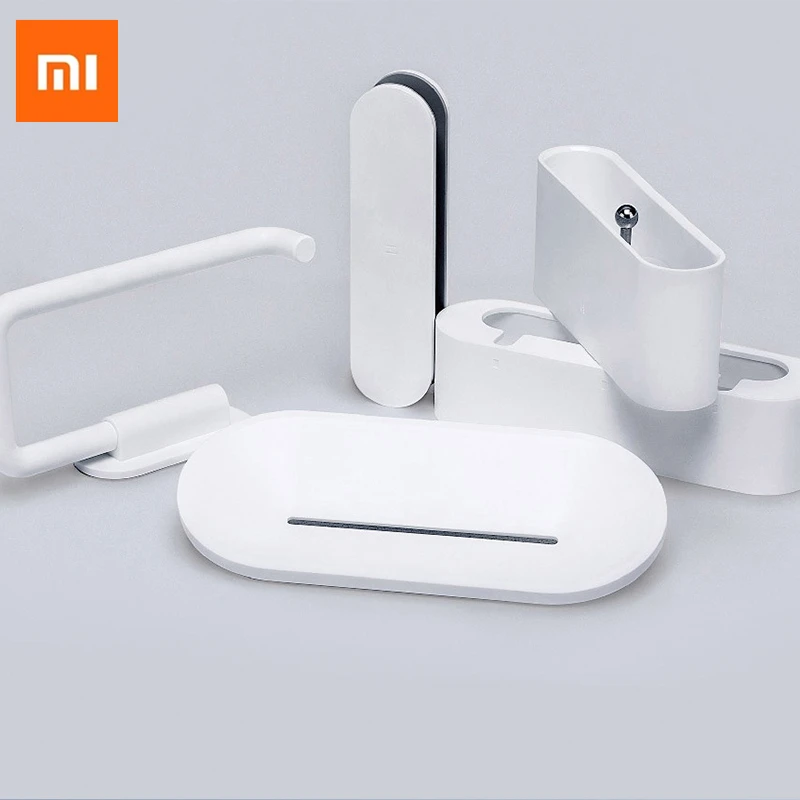 

xiaomi mijia HL bathroom 5 in1 sets for Soap Tooth Hook Storage Box and Phone Holder for Bathroom Shower Room Tool xiomi H31