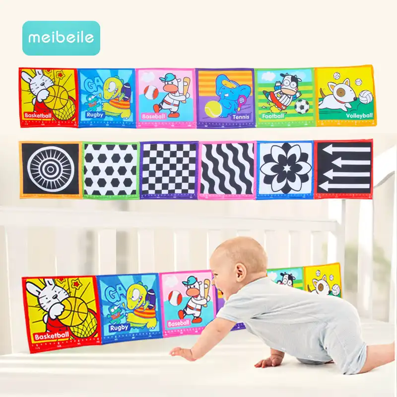 Meibeile 105cm Washable Baby Educational Bedskirts Bed Crib Books