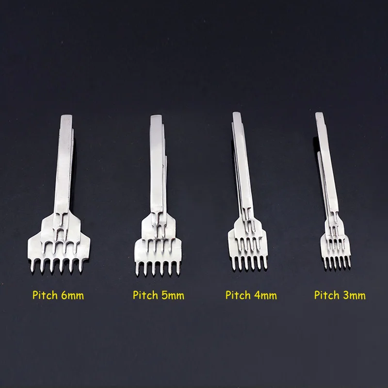 1 шт. дыроколы 1/2/4/6 зубец пробивка отверстий для шнуровки для сшивания удар, кожаная сумка, бытовых швейных 3/4/5/6 мм кожи ремесленных инструментов