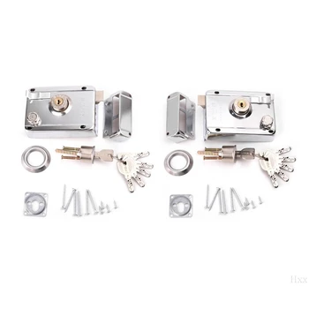 

OOTDTY Exterior Door Lock Kit Security Anti-theft Locks With Multiple Insurance