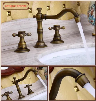 

New brand high quality brass antique bronze finished bathroom widespread 8'sink faucet basin mixer tap