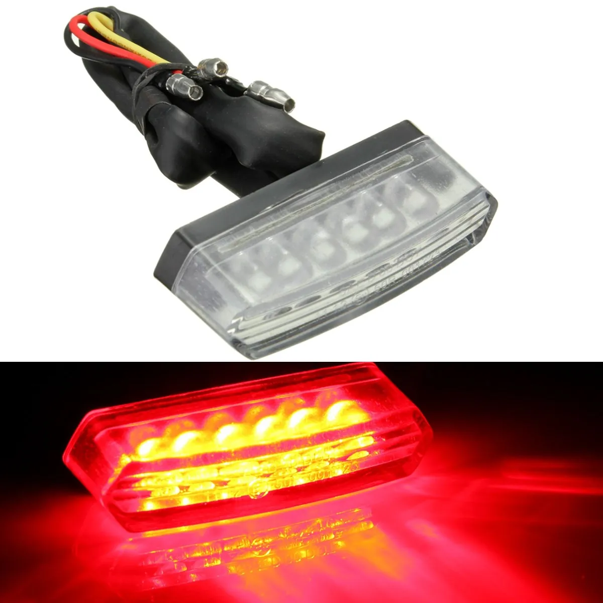 Universal 6 LED Motorcycle 12V Rear Number License Plate Light Red Lamp
