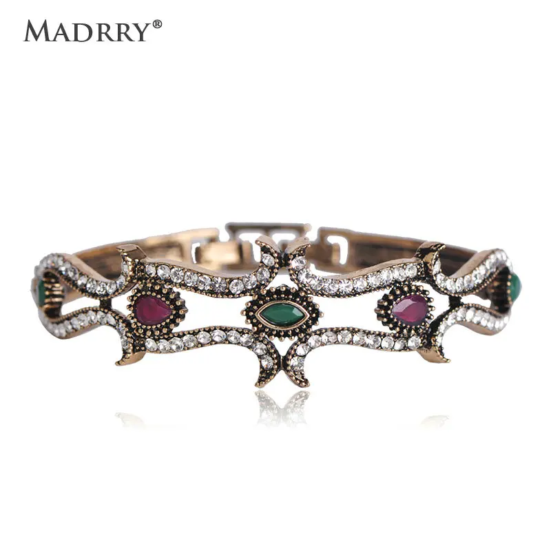 

Madrry Vintage Bracelets & Bangles for Women Rhinestone Healthy Jewelry Bracelet for Women Wedding Party Ceremony Hand Accessory