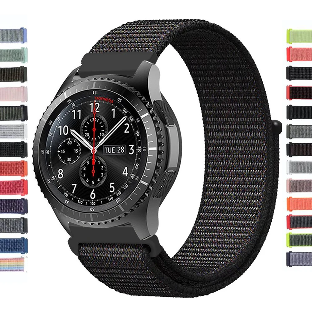 

22mm 20mm Band Nylon Strap For Samsung Galaxy Gear s3 s2 Galaxy Active Watch 42 46mm band Sport Loop
