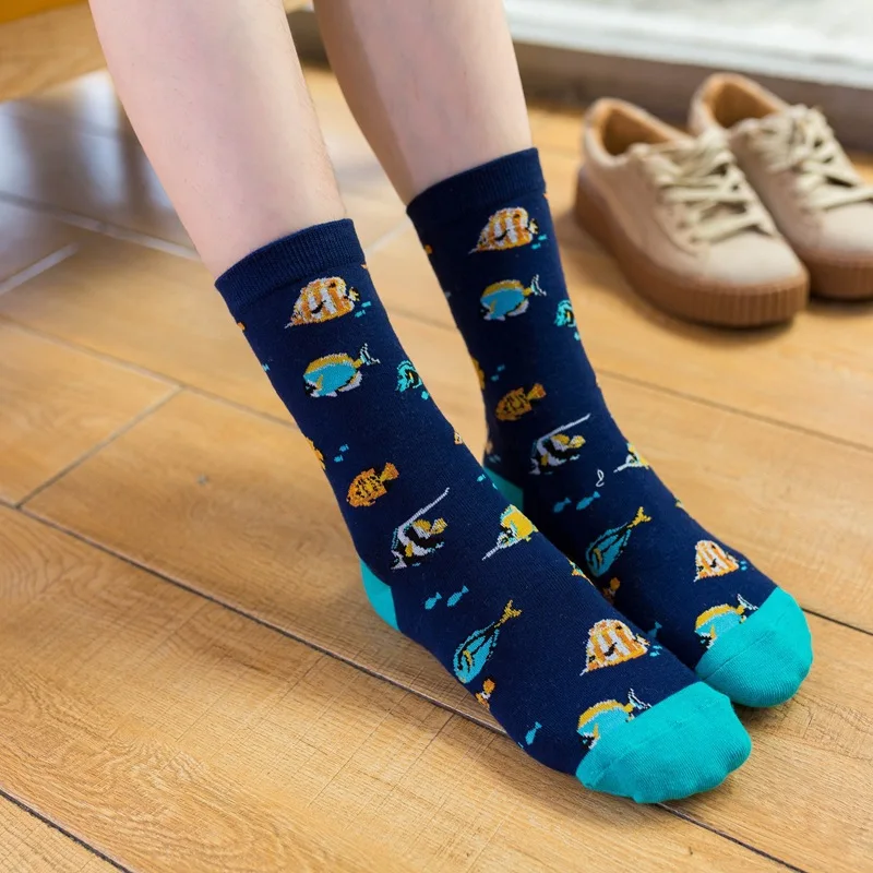 Женские носки с рисунками зверей из мультфильмов Леопардовыми пятнами моллюсков