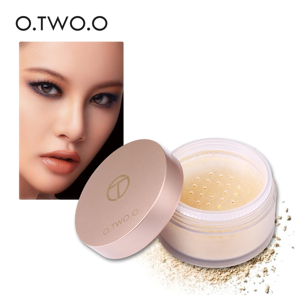 

O.TWO.O Smooth Loose Powder Makeup Transparent Finishing Powder Waterproof Cosmetic Puff For Face Finish Setting With Puff