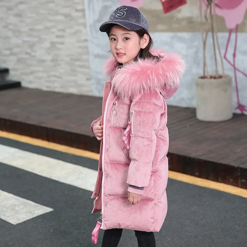 

Girl Clothing Winter Jacket Thicken Warmer Girls Winter Coat Hooded Velour Winter Girls Jackets Outwear 120-160