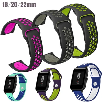 

20/22mm Band for Amazfit Pace Smartwatch Compatible Galaxy Watch Active Garmin Vivoactive 3 Silicone Replacement Sport Strap