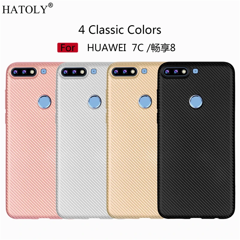 

HATOLY For Huawei Y7 Prime 2018 Case Huawei Honor 7C Pro Case Rubber Silicone Armor Phone Case For Huawei Y7 Prime 2018 Cover
