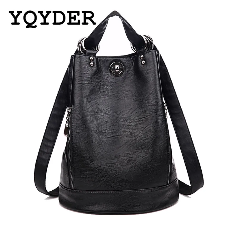 Nueva moda mujeres multifunción Mochila PU Cuero Negro Mochila de gran capacidad de viaje bolsa mujer Mochila hombro bolso Mochila Nueva moda mujeres multifunción Mochila PU Cuero Negro Mochila de gran capacidad de viaje bolsa mujer Mochila hombro bolso Mochila