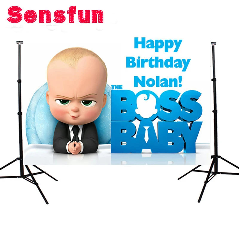 

YH3082 Sensfun Polyester Photocall Boss Baby Birthday Custom Photo Studio Backdrop Background 200x150cm