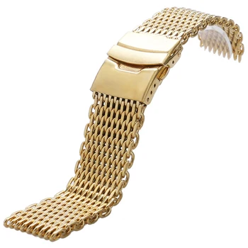 

Luxury Golden 18mm 20mm 22mm 24mm Width Stainless Steel Mesh Watch Band Strap Bracelet Gold Mens Womens + 2 Spring Bars