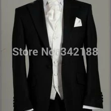 Топ/на заказ Черные смокинги для жениха/заостренный лацкан лучшие мужские для шаферов костюмы/мужские свадебные костюмы/Жених(куртка+ брюки+ галстук+ жилет