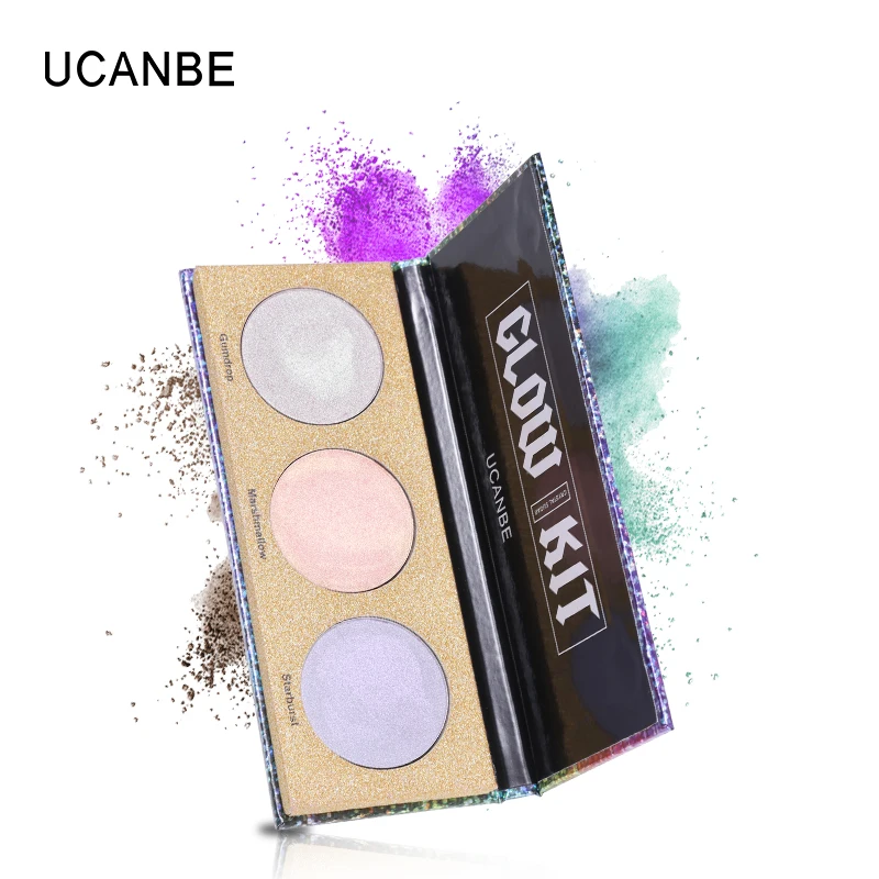 UCANBE Shimmer Eyeshadow 3 цвета металлик палитра теней для век Nude Duo хромированный набор для свечения лица осветитель