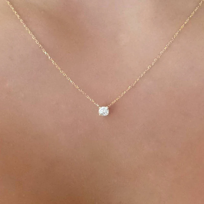 

Geometric Zircon Choker Necklaces For Women Girls Bijoux Gold Sliver Color Rhinestone Necklace Fashion Jewelry Christmas Gift