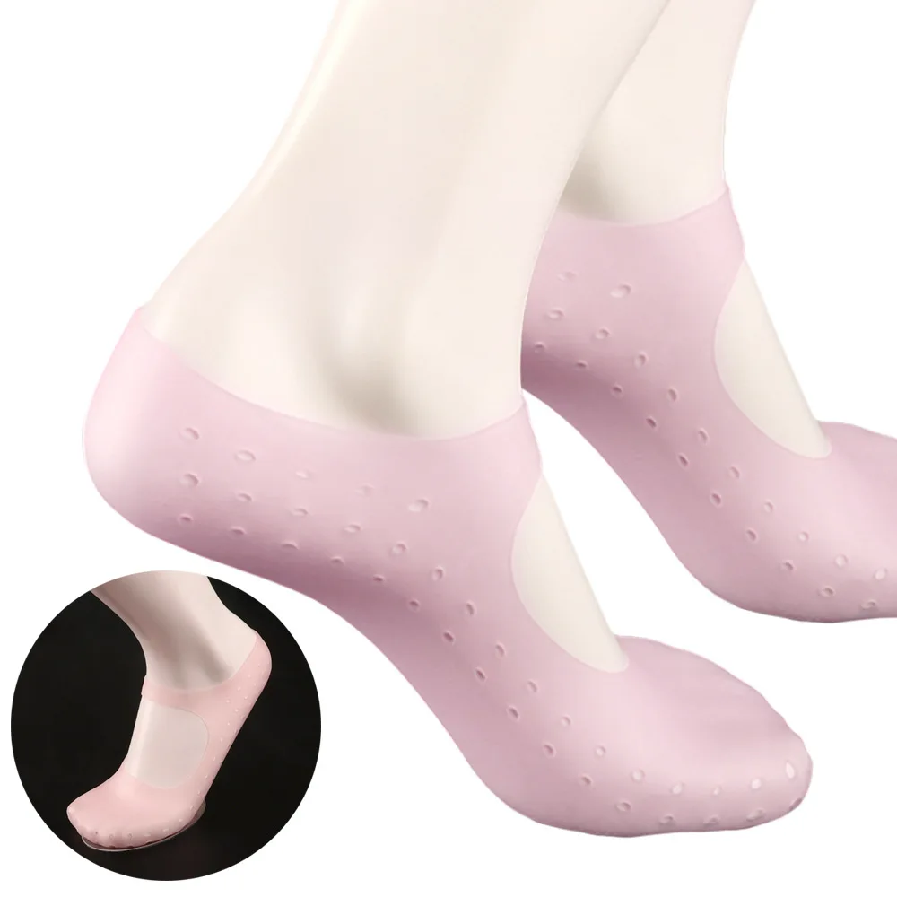 2pcs=1pair Silicone Foot Pain Relief Sock Care Tools Gel Moisturizing Heel Socks Cracked Protector Feet Massager Pedicure | Красота и