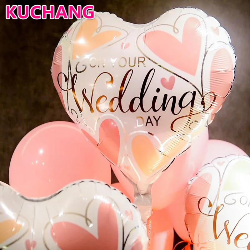 

10PCS New High Quality 18inch Heart-shaped Groom Bride Dress Foil Balloon Wedding Party Decoration Supplies on your wedding day