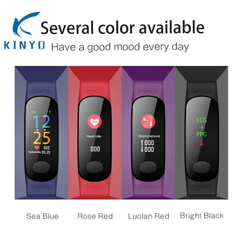 

Several color available SmartBand Heart Rate Monitoring wristband Sleep Tracker Smart Bracelet with ECG PPG detection technology