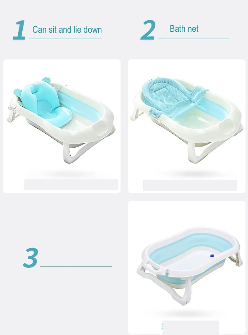 Для новорожденных складной кран для ванной для Плавание ванны мытья тела Портативный складной детей Bebe Детская ванна