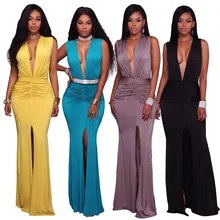 Сари индийское сари платья хлопок полиэстер для женщин горячее предложение модные, пикантные V воротник платье без рукавов раз