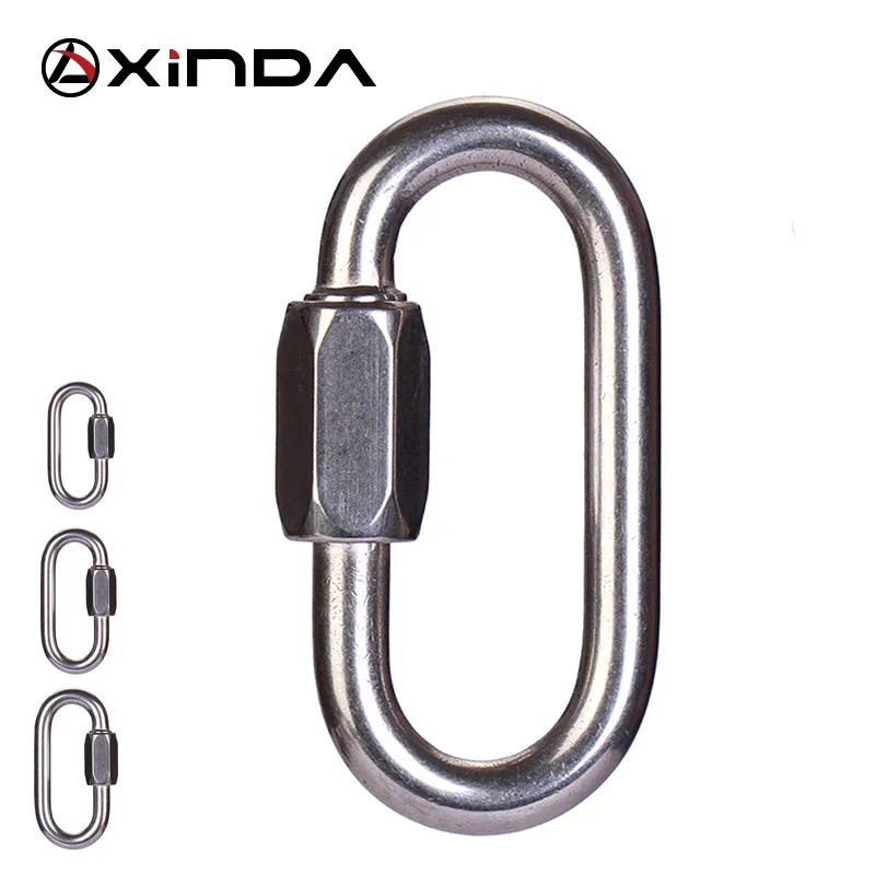 XINDA Brand Berkualiti tinggi Keselamatan Profesional Master Lock Stainless Steel O-Shape Screw Gates Buckle Lock Carabiner Rock Climbing