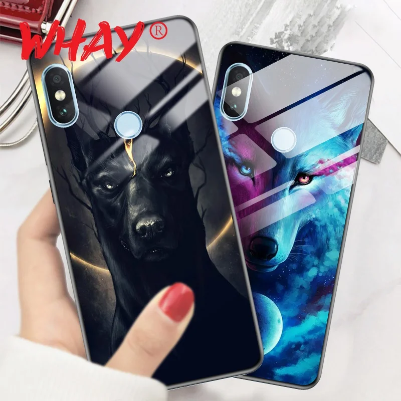 Стеклянный чехол для Xiaomi Redmi Note 5 Pro 4X Plus силиконовая задняя крышка с животными Global
