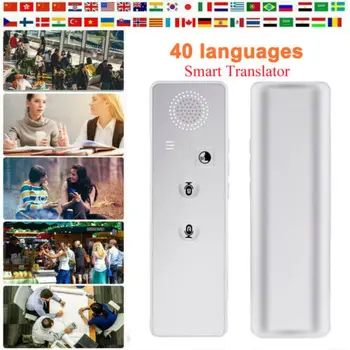 

Bluetooth Portable Smart Instant Voice Translator Two-Way 40+ Languages Travel Business Speech Translation Pocket Device