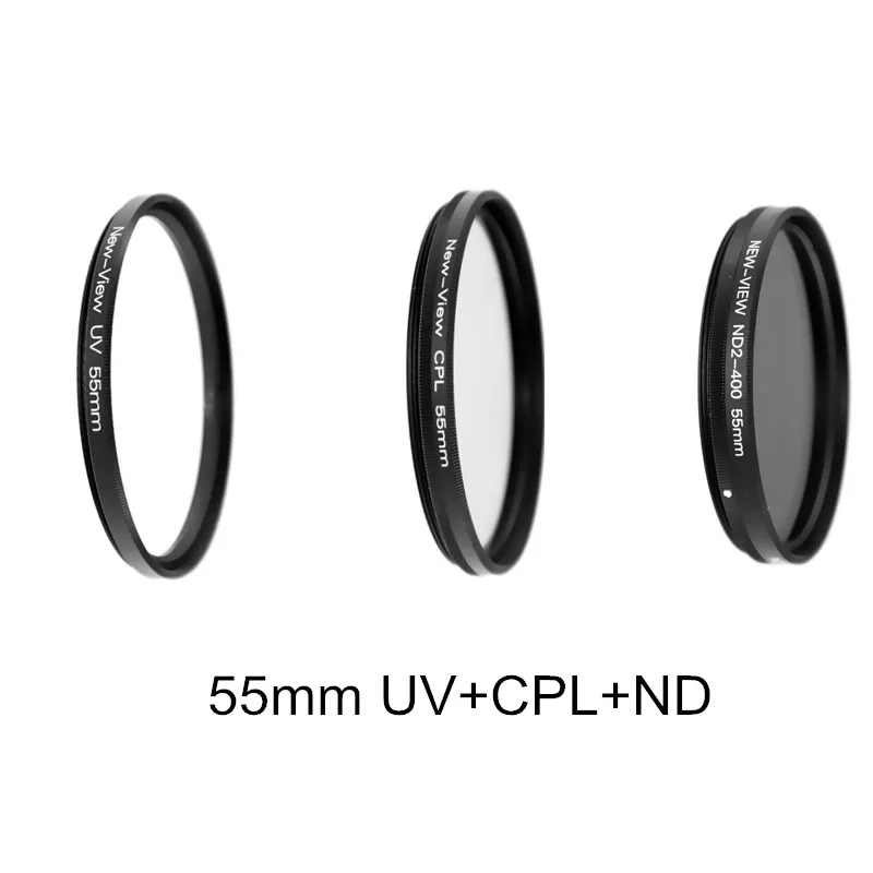 3PCS/Lot 55mm CPL Circular Polarizing Filter+ ND Neutral Density+ UV