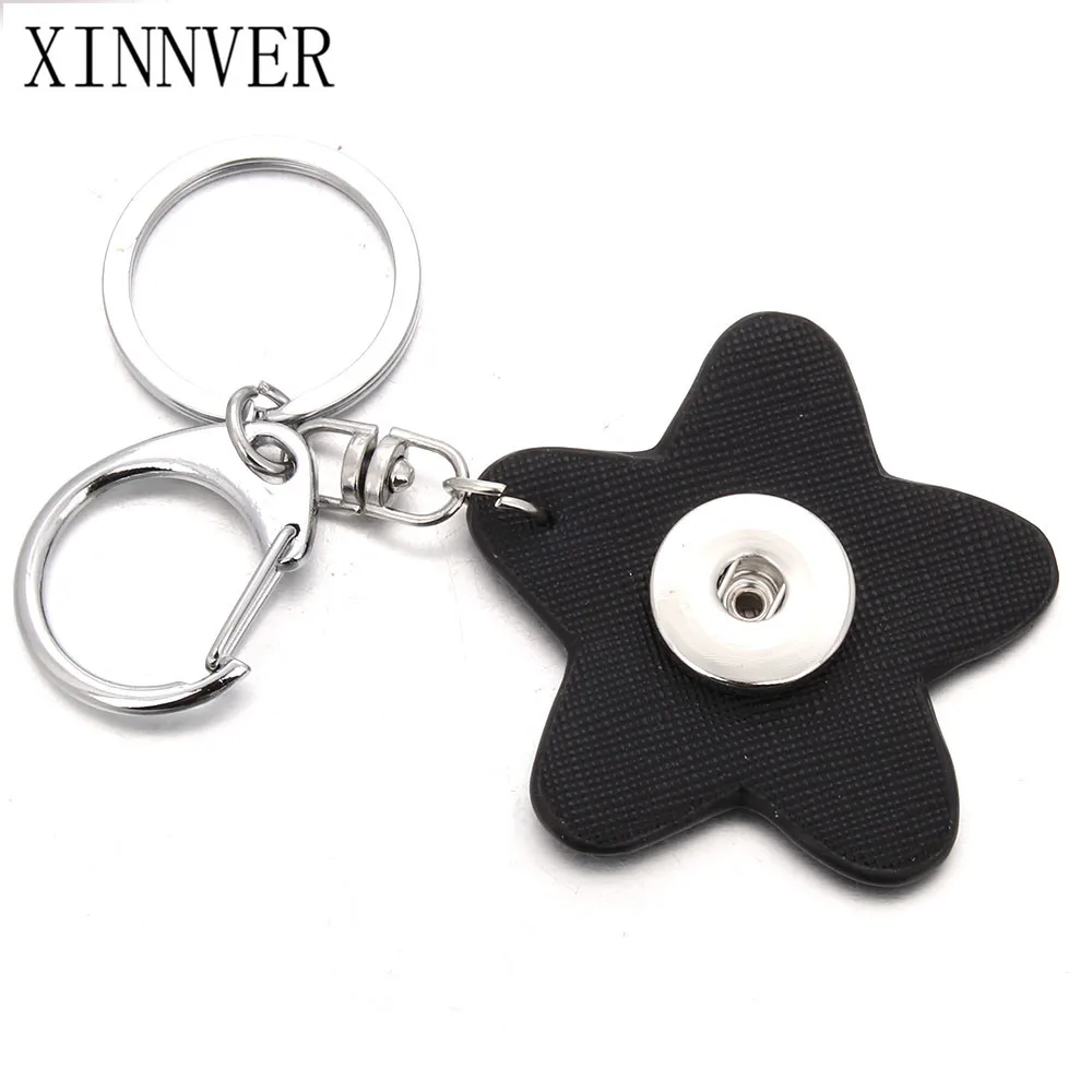 

Fashion Leather Snap Buttons Key Chains For Key Ring Women Gifts Girl Keychain Bag Pendant Fit 18MM Snap Button Jewelry