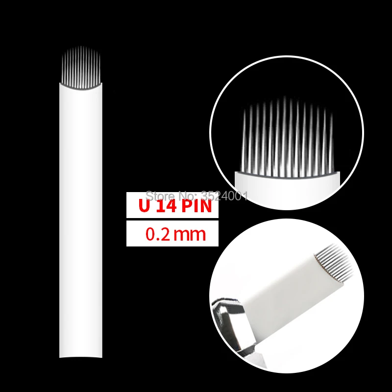 Jun. M 10 шт./компл. мануального татуажа бровей, 0,2/0,25 мм, 9, 11, 12, 14, 16, 18 лет, шпильки U-образный Перманентный макияж бровей Flex игла для тату-машинок лезвие