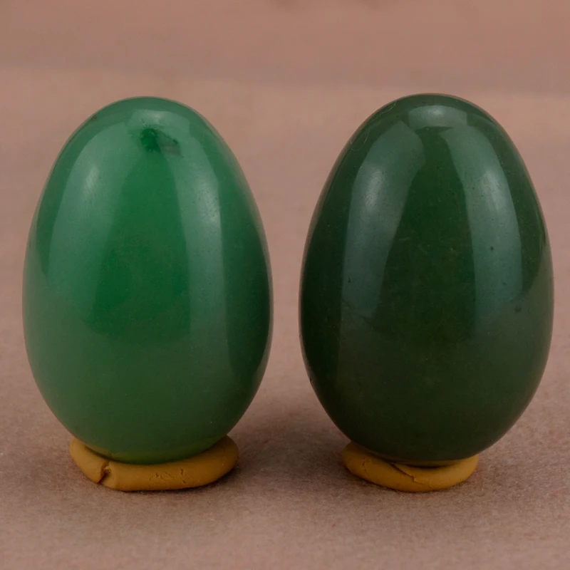 Buy 2PCS 45x30mm Natural Green Aventurine Jade Eggs