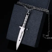 Модная Мужская Женская Мини Милая подвеска «нож» 316L из нержавеющей стали мужской подарок полировка крутая модная подвеска