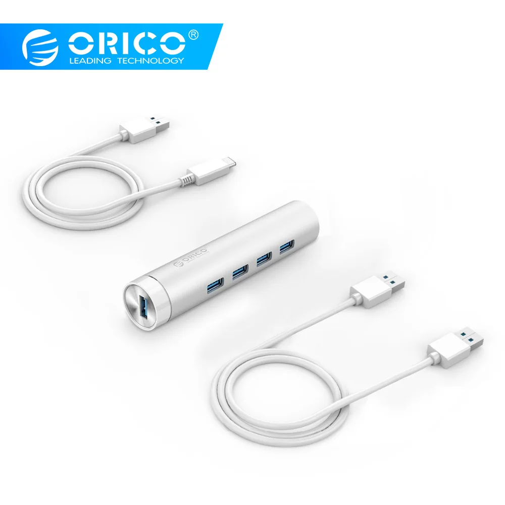 ORICO USB C HUB 4 Порты и разъёмы USB3.0 Hub развернуть Тип C концентратор с Тип C кабель и Тип кабель для Mac/Windows/Linux