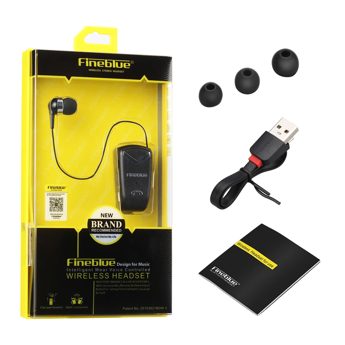 Fineblue F-V2 Bluetooth V4.0 держатель для наушников-на Беспроводной Стерео Выдвижной держатель для iPhone, iPad, Android Смартфон ноутбук