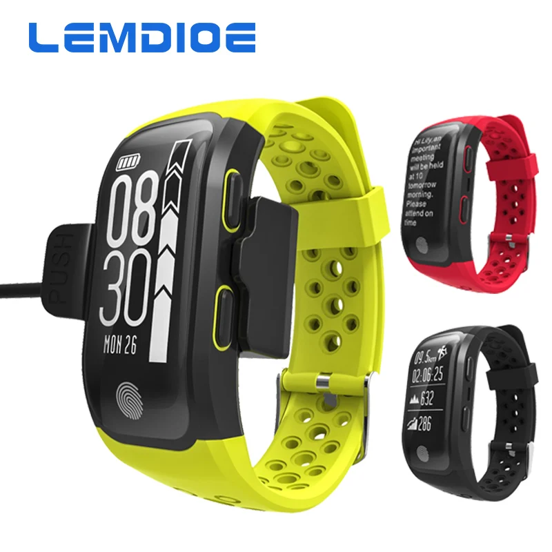 

LEMDIOE Heart Rate Smart Wristband GPS Track Record Smart Band 2 Sleep Pedometer Bracelet Fitness Tracker Smart Watch Relogio