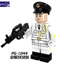 Haogaole 100 шт./лот PG1044 морской корпус полицейский армии Honor GuardBlack шляпа Кирпичи Строительные блоки детские подарки игрушки М