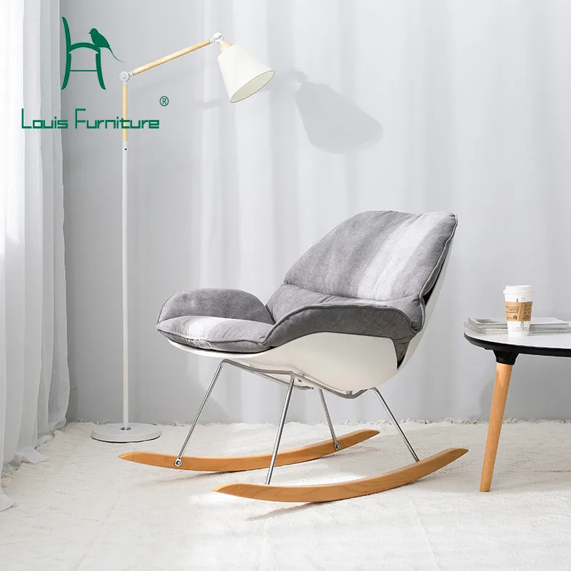 

Louis Fashion Rocking Chair Nordic Casual Carefree Adult Lazy Person Balcony Nap Backrest Bedroom