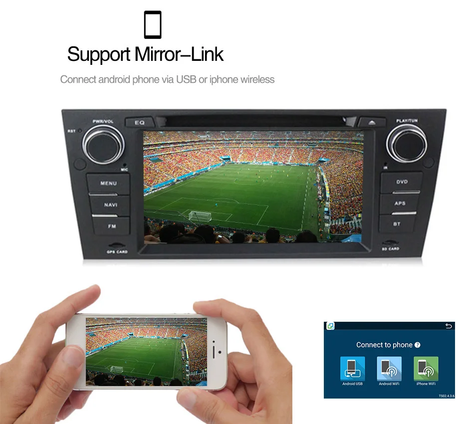 Sale Wholesale!Android 7.1 Quad core Car DVD player for BMW/3 Series E90/E91/E92/E93 support Steering wheel controls 4G wifi BT MIC 35