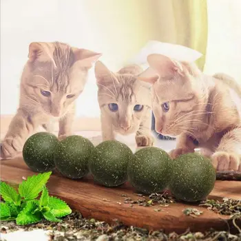 

Cat Toy Natural Catnip Treat Ball Favor Home Chasing Pet Toys Healthy Safe 100% Edible Treating Cats Playing Cleaning Teeth Toy