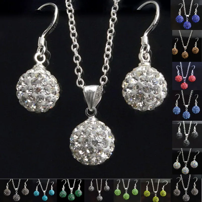 

Jewelry sets Crystal Earrings Necklace Set For Women Brincos Silver Color Necklaces & Pendants Earing Set Bisuteria Brinco GIFT