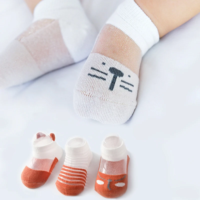 Baby Socks Newborn 3Pairs/lot Summer Mesh Thin Baby Socks for Girls Cotton Infant Casual Boy Girls Toddler Socks Cartoon 2019
