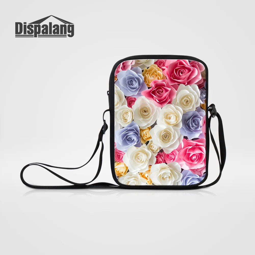 

Dispalang Women Floral Shoulder Bag Colorful Rose Flower Printing Ladies Messenger Bags Designer Female Mini Flap Crossbody Bags