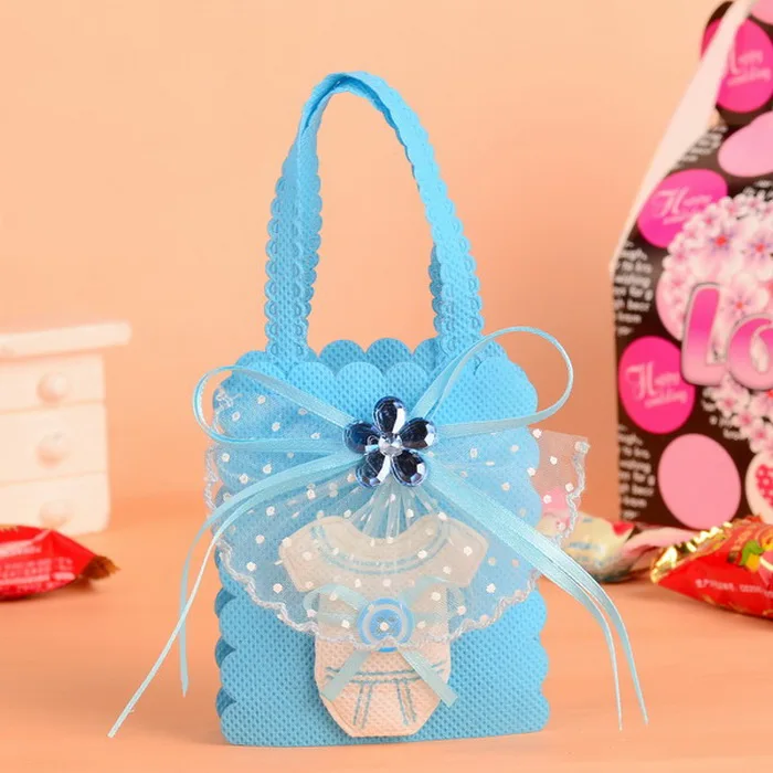 

Pink and Blue Baby Dress Candy Favor Gift Bags For Baby Shower Party 24pcs