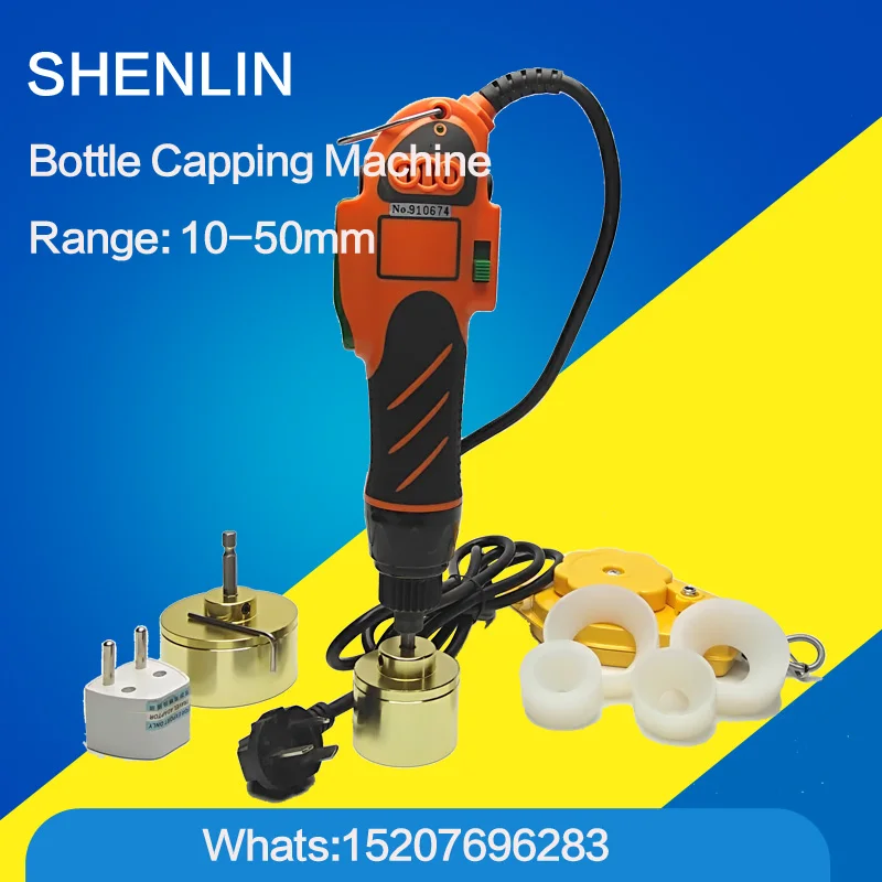 

SHENLIN bottle capping machine plastic bottle capping machine 10-50mm cap screw capping machine, 60kg/fcm, manual bottle capper