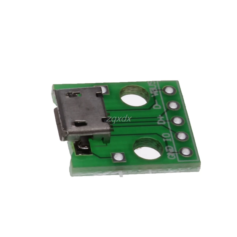 5X Новый Микро Женский USB DIP адаптер конвертер для 2 54 мм PCB платы питания новый