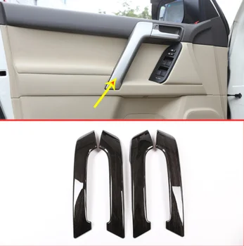 

4pcs Black Ash Wood Car ABS Interior Door Handle Trim For Toyota Land Cruiser Prado FJ150 150 2010-2018 Auto Accessories