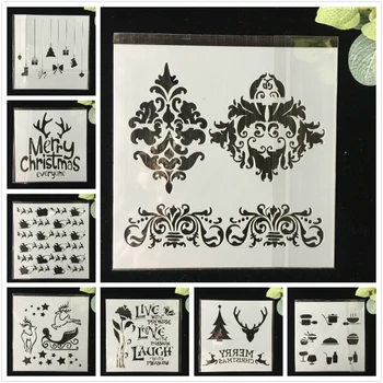

8Pcs/Pack 13cm Christmas Deer Bud DIY Layering Stencils Wall Painting Scrapbook Coloring Embossing Album Decorative Template