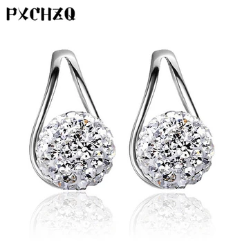 

2018 New Luxury AAA Shambhala crystal earrings silver plated earrings Ms. Princess temperament jewelry wishful simple