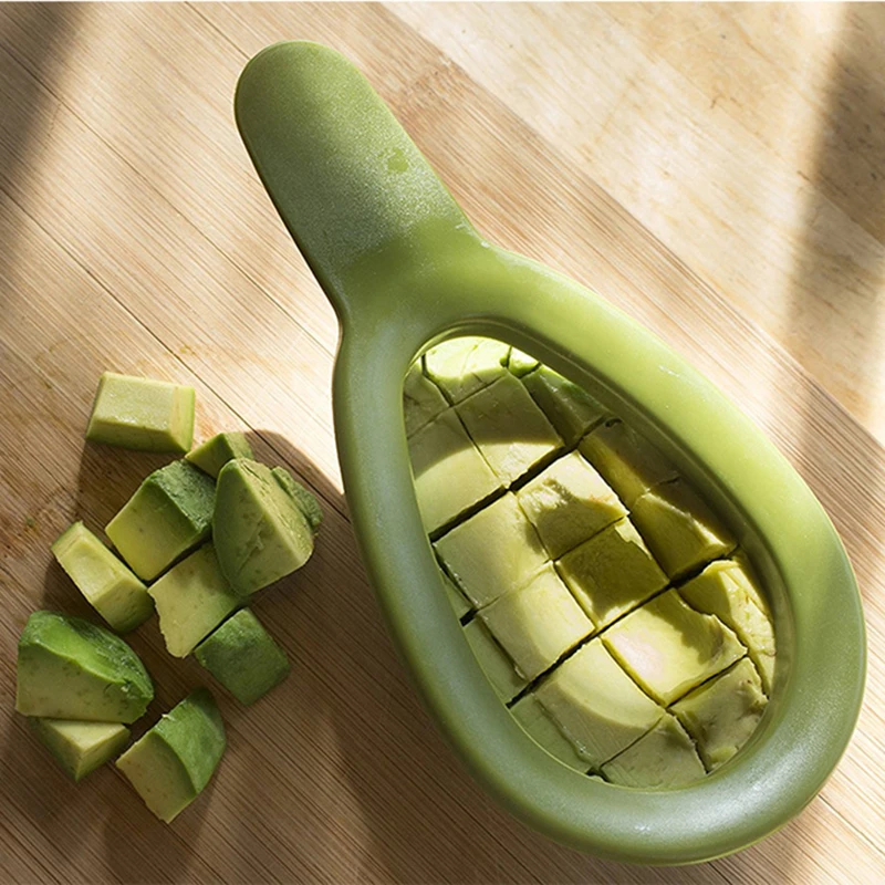 

Grid design Avocado Slicer Shea Butter Peeler Fruit Cutter Pulp Separator Plastic Knife Kitchen Vegetable Tools