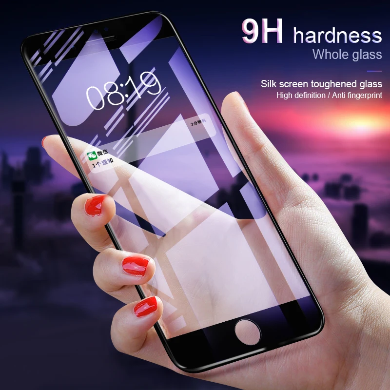

BXE Ultra Thin Full Coverage Tempered Glass For iPhone 8 8 Plus 9H Anti-Blue Full Screen Protector For iPhone8 High Clear Film